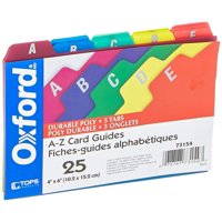 Juego De 25 Guías Oxford Poly Alfabéticas De La A A La Z, 4 X 6 Pulgadas