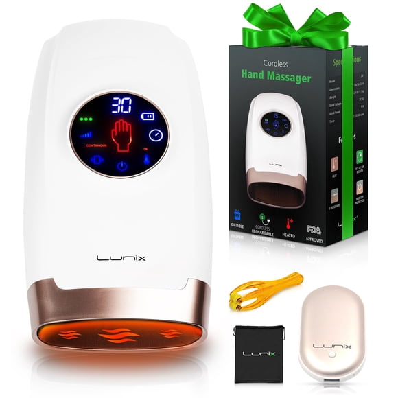 Masajeador de manos eléctrico Lunix LX7 con pantalla táctil con compresión
