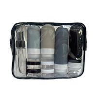 Magideal - 16 Piezas Botellas De Viaje Para Artículos De Tocador, Frascos De Crema Vacío, Recipientes Líquidos Multipropósito Con Bolsa De Almacenamiento Para Ge Negro