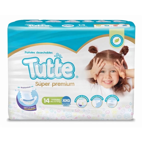 Tutte Super Premium Pañal de Bebe Tutte Super Premium Talla Xxg 14 Unidades Género sin Género Tamaño Extra Extra Grande (xxg)
