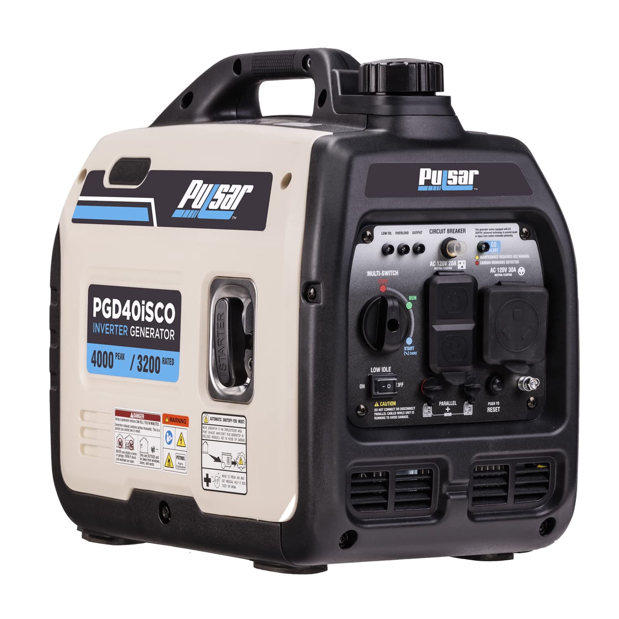Generador Pulsar Pgd40isco A Gas Ultraligero Y Silencioso De 4000 W