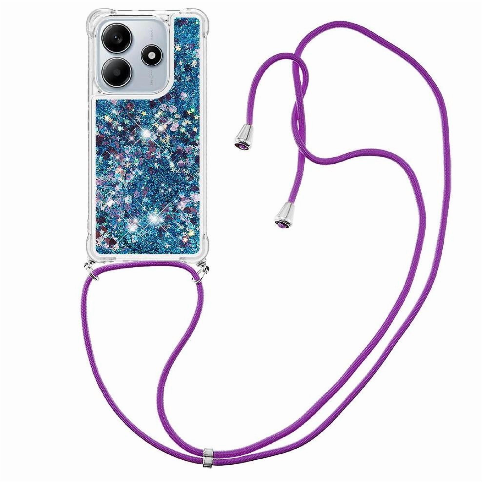 Funda Foxdock Para Xiaomi Redmi Note 14 4G Con Cuerda Ajustable, Brillo Líquido, Protección Antigolpes Y Lente – Ideal Para Regalo