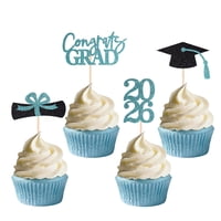 Decoraciones Para Cupcakes De Graduación Sakfestivo 36 Pcs Azul Claro