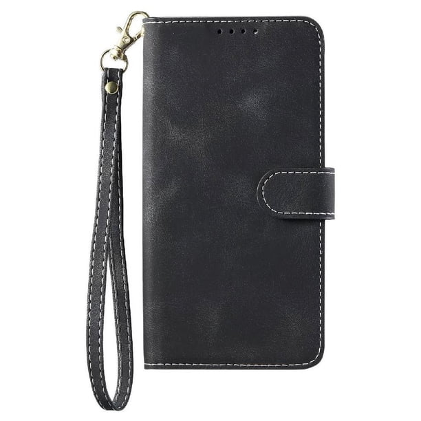 Funda Cartera para Xiaomi 14T Tapa con Ranuras, Soporte y Correa Negro