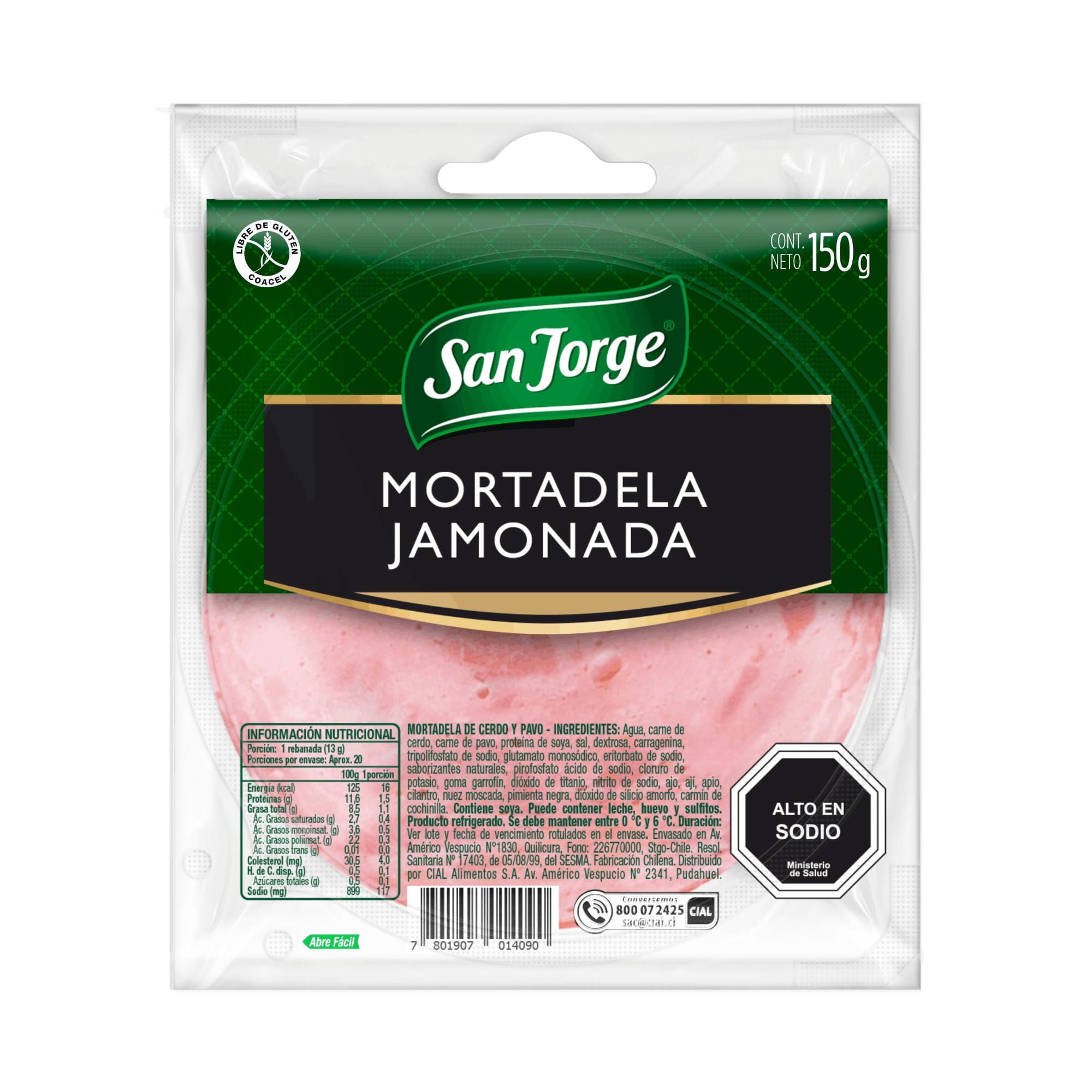 Mortadela jamonada, 150 g