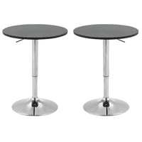 Moboi - Pack 2 Mesas Bar Centro Altura Regulable 60Cm Diámetro Negra