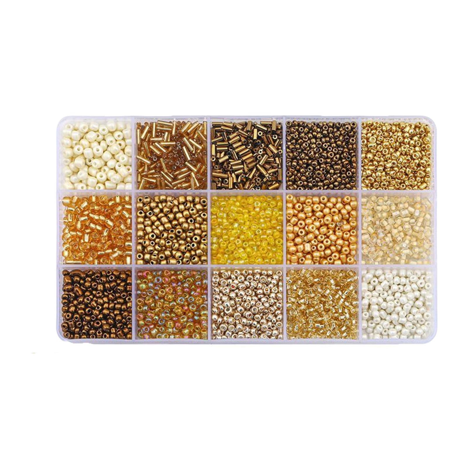 Bothyi - Fabricación De Pulseras De Cuentas De Vidrio Redondas De Colores Con Caja De Almacenamiento Para Manualidades Diy Aureate