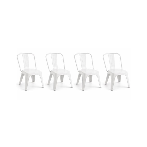 Pack 4 Sillas Tolix Kids De Polipropileno - Blanco