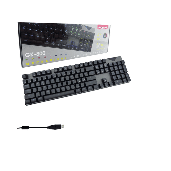 Teclado Pc Gamer Mecánico Gk 800 Con Luz Rgb