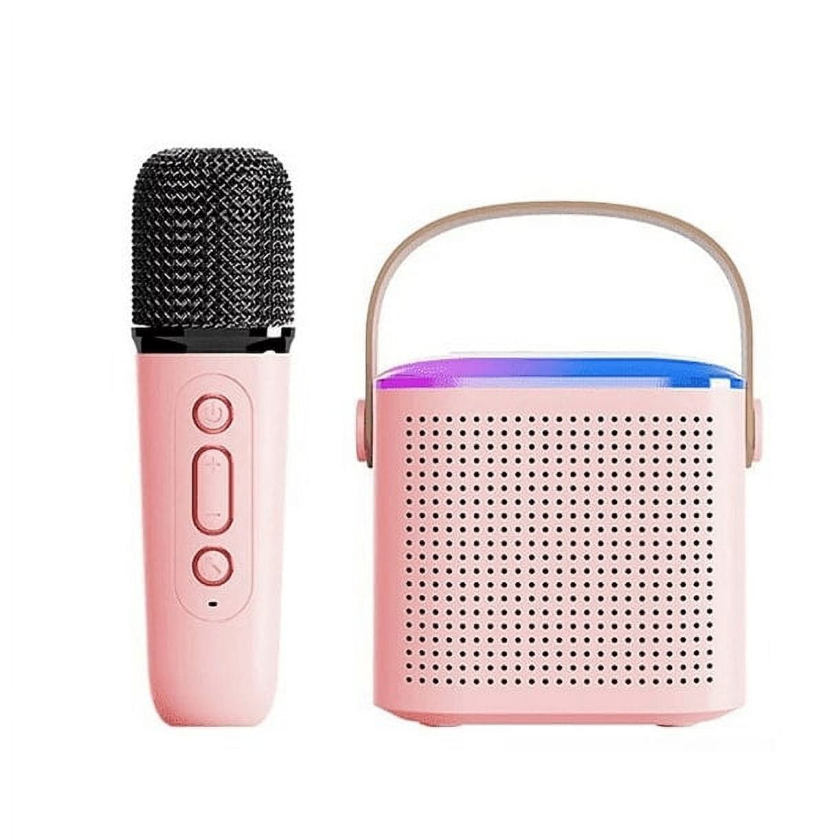 Leonimport - Parlante Altavoz Con Microfono Karaoke Portatil Con Luces