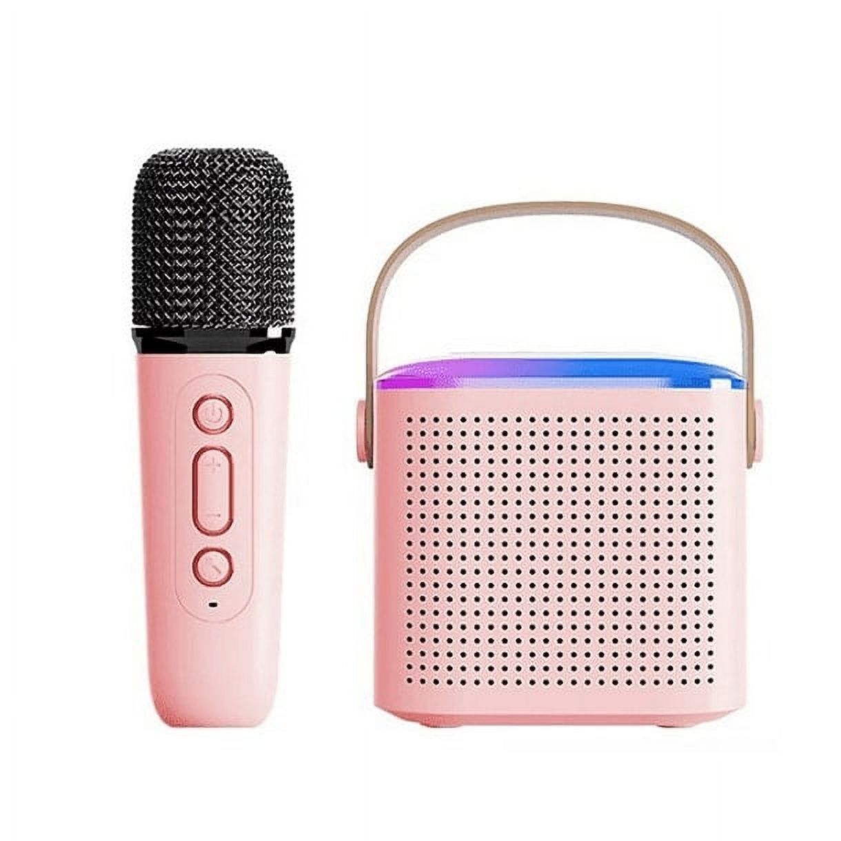 Leonimport - Parlante Altavoz Con Microfono Karaoke Portatil Con Luces