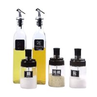 Importclick - Set Condimentero 5 Piezas Vidrio