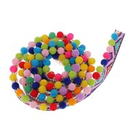 Magideal - Cinta Con Adorno De Flecos Y Pompón, 1 Yarda, Cinta Jacquard Con Pompón, Apliques, Manualidades Diy, Cinta De Costura, Tela Para Manteles Individuales Ancho 28Mm