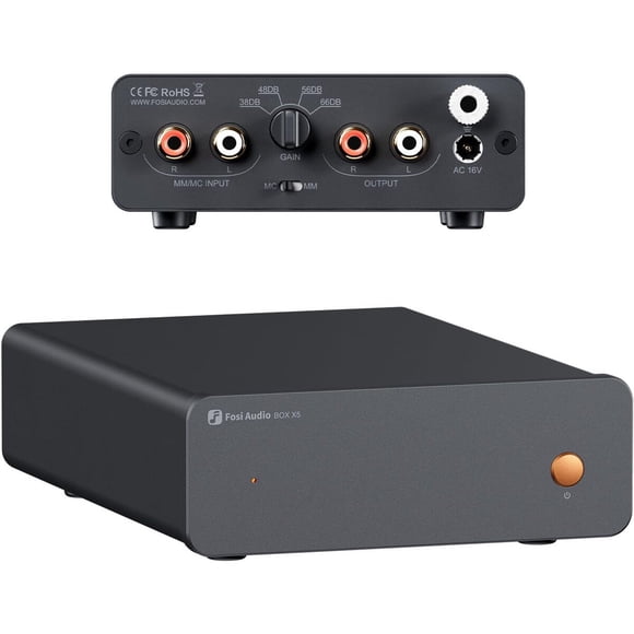Fosi Audio BOX X5 Preamplificador de Fono para Tocadiscos