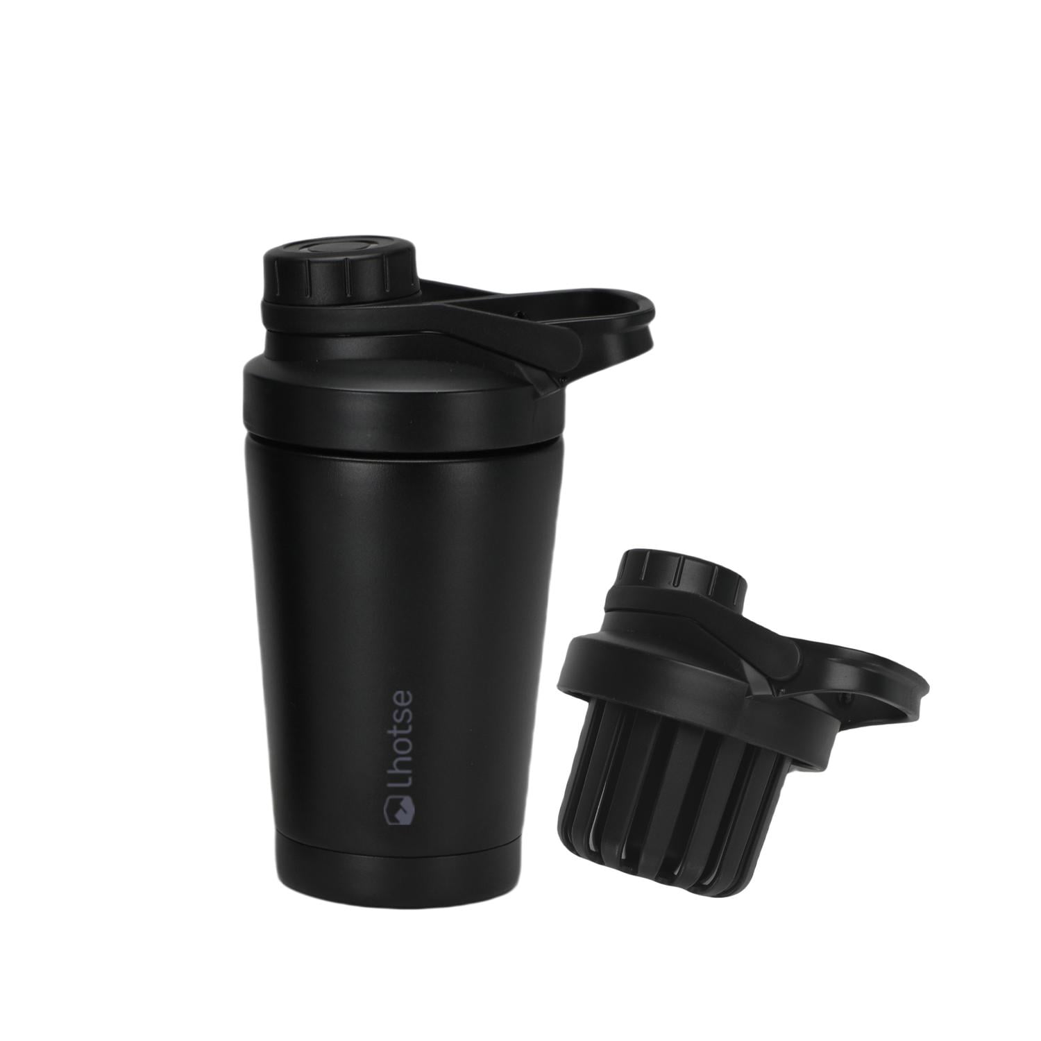 Shaker Vaso Proteina Acero Inoxidable Nutricore 500ml Lhotse Negro
