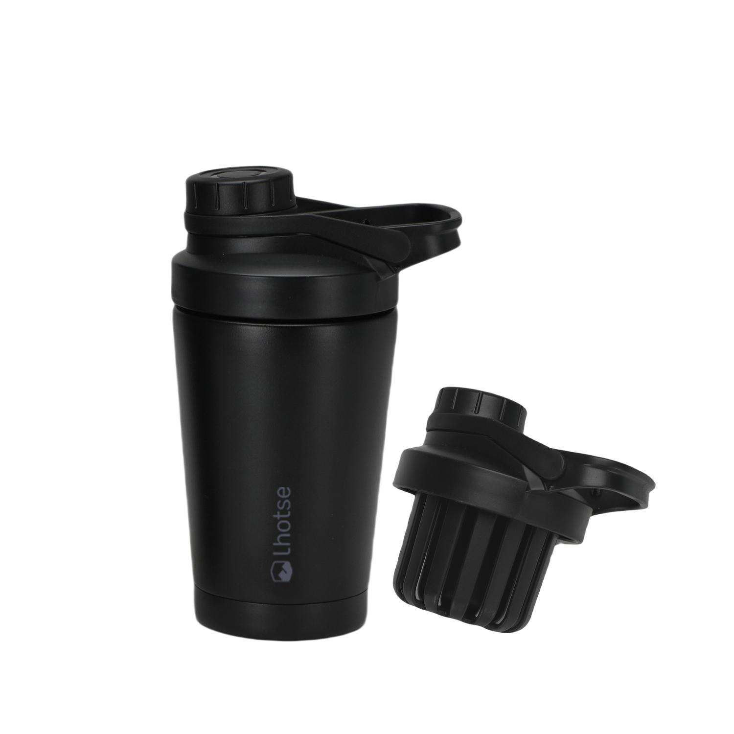 Shaker Vaso Proteina Acero Inoxidable Nutricore 500Ml Lhotse Negro