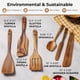 thumbnail image 2 of Juego de 6 espátulas de madera de teca Woodenhouse, antiarañazos, 2 of 8