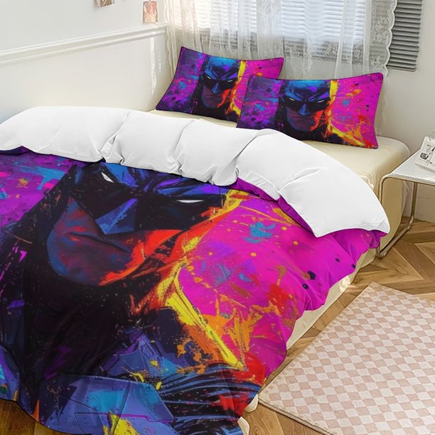 The Dark KnightCartoon Collection 3-Piece Comforter Set, Personalized Bedding Decor for Kids And Teens Bed Sheets