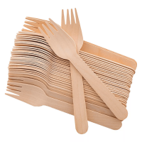Genérica - Tenedor De Madera 16 Cm Desechables Ecológico Pack 100 Unidades