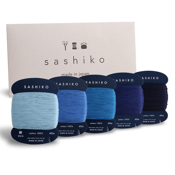 YARN Hilo Daruma Sashiko 40 m x 5 colores - Set de regalo