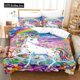 thumbnail image 1 of v309 Bed Sheets Cute Dream Unicorn Bedding Set Adults Children Winter Duvet Cover Sets Kids,twin Full Bedroom Set Home Textile Housse De Couette 3-Piece Bedding Set (1 Duvet Cover + 2 Pillow Shams) Be, 1 of 5