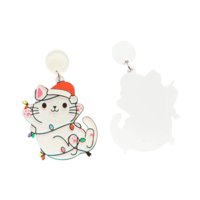 Ioensy - Adorables Pendientes De Gato Navideño Para Espectáculo De Navidad En El Escenario De Acción De Gracias
