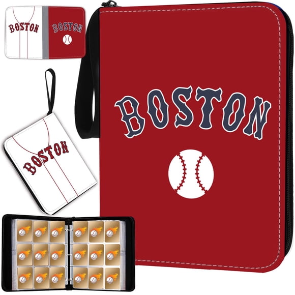 Carpeta Para Tarjetas De Béisbol De 900 Bolsillos Boston Red