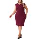 thumbnail image 2 of Agnes Orinda Disfraces de Halloween para Mujeres Tallas Grandes Vestido Ajustado de Escuela Universitaria con Cuello en V Sin Mangas Casual Midi Lápiz con Cremallera 5X Burdeos, 2 of 7