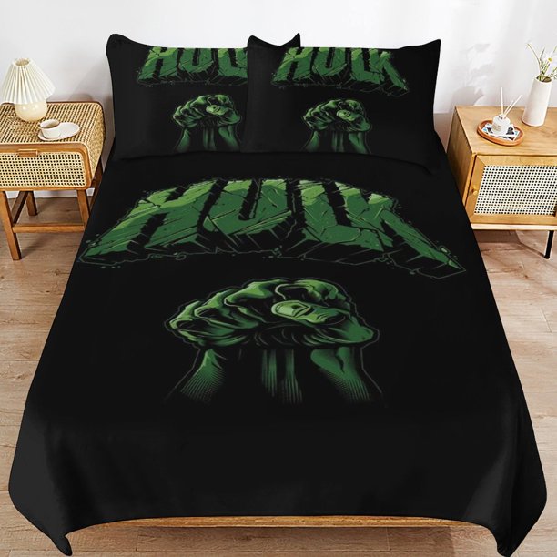 The Hulk Bedding Sets Ultra Soft Skin-Friendly Duvet Cover 3 Piece, Cute Comforter Cover Bed Set for Boys Girls Kids