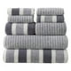 thumbnail image 1 of Set de 8 Toallas Rayadas Ultra Absorbentes – Estilo Spa Gris, 1 of 5
