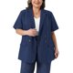 thumbnail image 1 of Agnes Orinda Blazers de Mujer Tallas Grandes Manga Corta Solapa con Muesca Doble Botonadura Casual de Negocios Chaqueta de Traje de Oficina 4X Azul Marino, 1 of 8