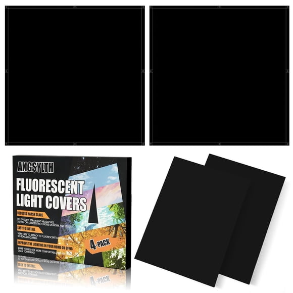 Cubiertas para luces fluorescentes ANGSYLTH 61 x 61 cm, paquete de 4, negras