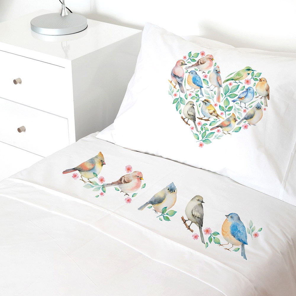 Tuyo Print - Juego De Sábanas Transición Pajaritos