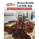 thumbnail image 2 of Alfombra De Piel De Vaca Brown Brindle Piel De Vaca De Primera Calidad 6 X 7 A 8 Pies, 2 of 7