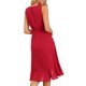 thumbnail image 3 of Vestido Midi con Estampado Floral y Dobladillo con Volantes sin Mangas para Mujer INSPIRE CHIC Rojo S, 3 of 5