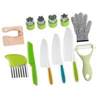 Magideal - Juego De Cuchillos Para Niños, Juguetes De Cocina Reales, Habilidad Práctica Montessori, Juguetes De Cocina, Accesorios Para Cumpleaños, Niñas, Niños, 12 Piezas