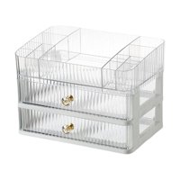 Magideal - Caja De Cosméticos Exhibición De Cosméticos Vitrinas De Cosméticos, Vitrina De Cosméticos Caja De Almacenamiento De Cosméticos Para Escritorio De Baño Transparente De 3 Niveles