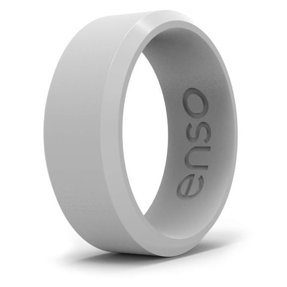 Anillo de silicona Enso Rings Bevel 8 mm Gris Nebuloso Talla 11