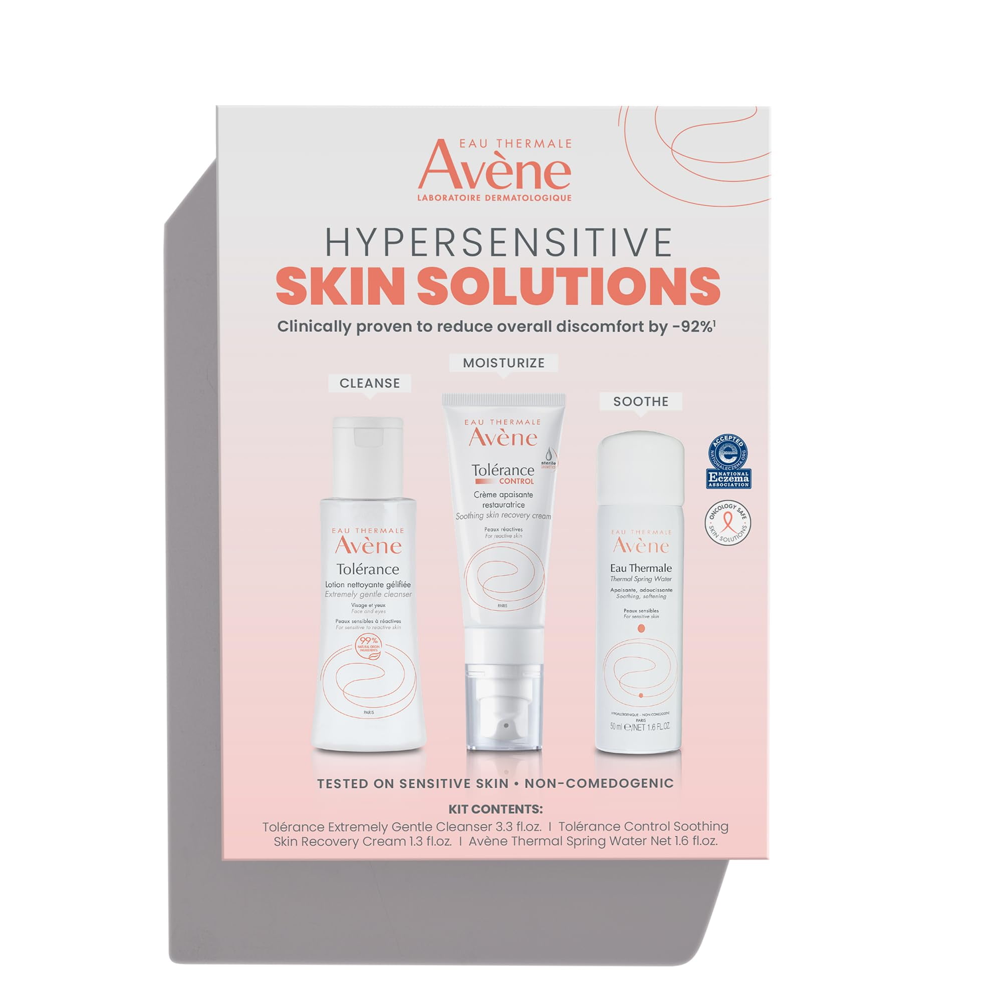 Kit De Inicio Avène Hypersensible Skin Con Crema, Limpiador Y Aerosol