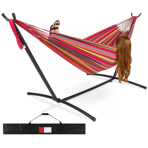 Hamaca Soporte Metal Ensamblado Portatil 2 Plazas 190x150cm