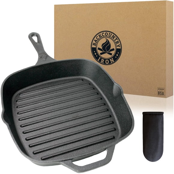 Sartén parrilla Backcountry Iron de 27 cm de hierro fundido pre‑sazonado