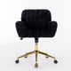 thumbnail image 1 of A&A Furniture Office Chair,Artificial rabbit hair Home Office Chair with Golden Metal Base,Adjustable Desk Chair Swivel Office Chair,Vanity Chair(Black), 1 of 3