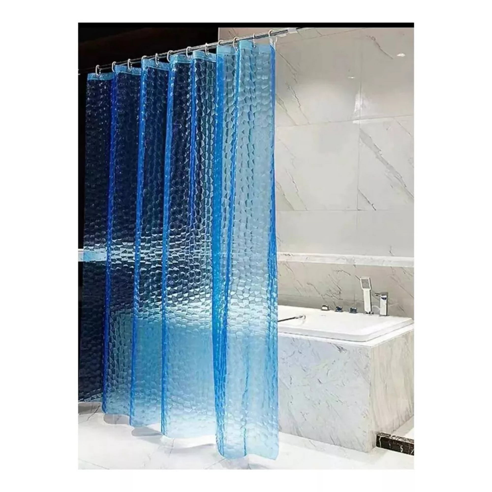 Sanity - Cortina Baño Ducha Poliester 180x180 Transparente Azul