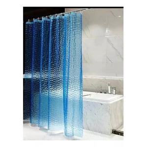 Sanity - Cortina Baño Ducha Poliester 180X180 Transparente Azul