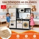 thumbnail image 2 of Cocina De Juguete Infantil De Madera Extra Grande 100x89cm Negro Con Crema, 2 of 10