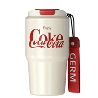 Coca Cola Germ Termo Taza De Café Frío O Caliente Vaso Térmico, 590 Ml Blanco