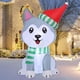 thumbnail image 1 of Decoración Inflable Goosh Perro Husky 1.5 m con Gorro de Papá Noel y LED, 1 of 3