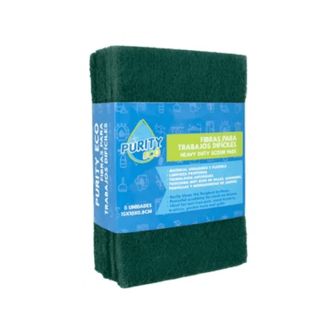 Purity Eco - Esponja Abrasiva Para Trabajos Dificiles Pack 5 Unidades