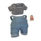 thumbnail image 3 of Conjunto De Ropa De Muñeca De Felpa De 15cm, Accesorios Para Fotos, Muñeca, Vestir, Camiseta, Pantalones Con Correa, Estilo M, 3 of 3