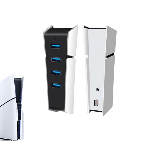 Hub Usb Aaronmei Para Ps5 Slim Blanco Negro